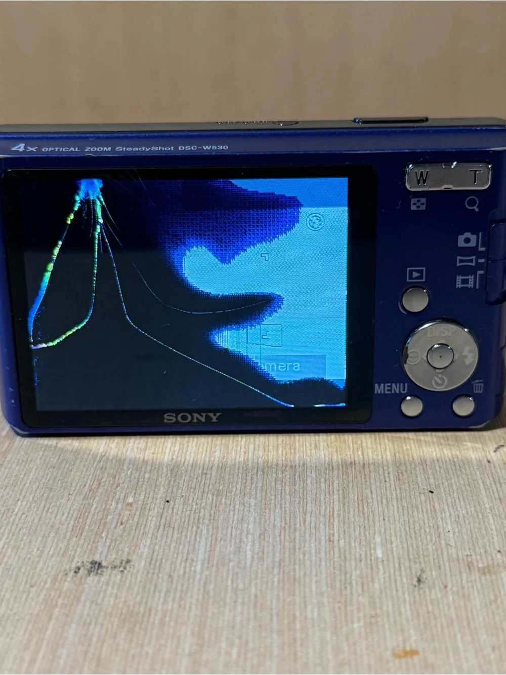 Sony Cyber-shot 14.1 MP Digital Camera BROKEN SCREEN Turns On Read Description!